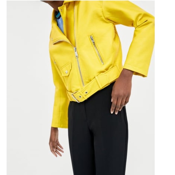 Zara Jackets & Coats Zara Yellow Moto Biker Jacket 28 Poshmark